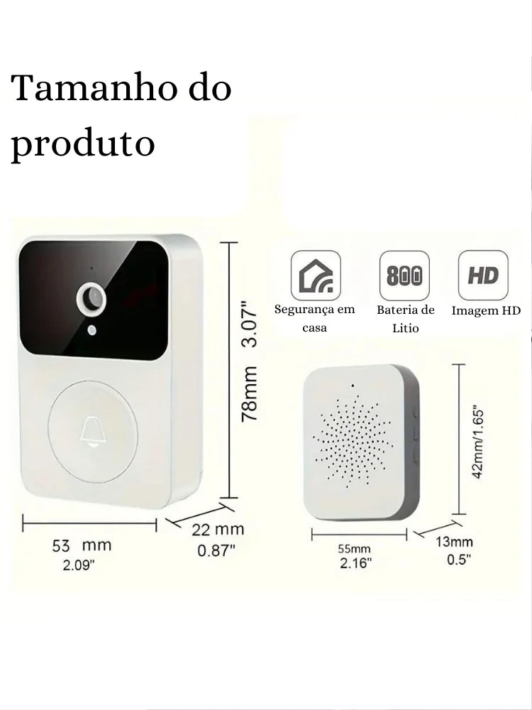 DoorCam Max- Campainha sem fio com Câmera Wi-FI [ALTA SEGURANÇA]