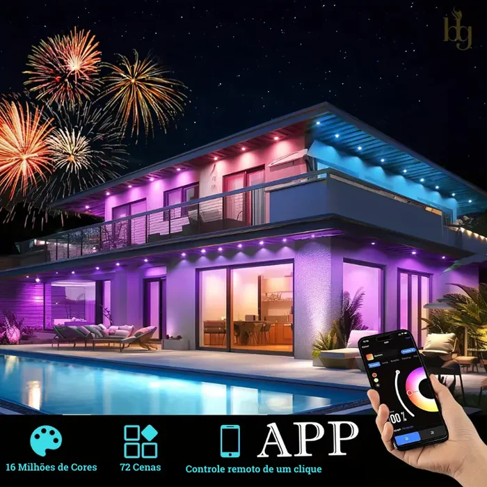 LightVibe-Luzes LED Arco-Íris Inteligente com Controle Remoto e APP [CASA ILUMIDADA EM MINUTOS!]